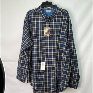 Arrow Khakis blue Collar plaid Shirt Brand New!